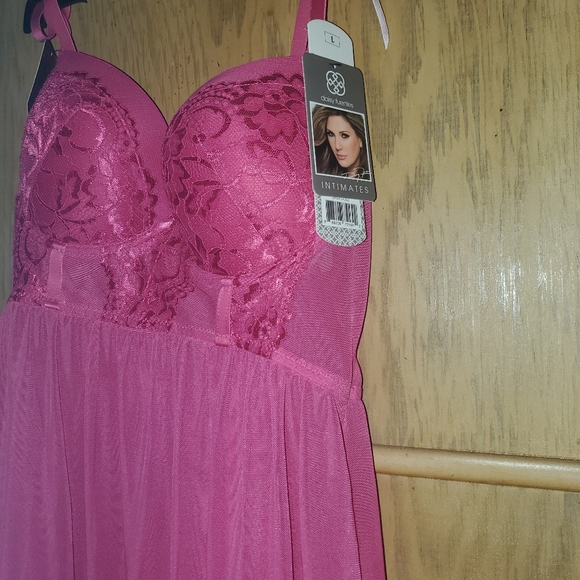 DAISY FUENTES FUCHSIA FLIRTY BABYDOLL SET - Picture 4 of 7